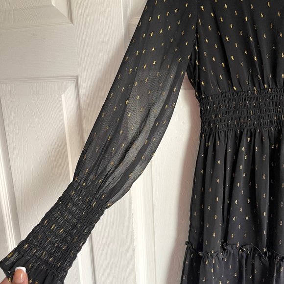 Taylor Womens Chiffon Metallic Fit & Flare Dress - Picture 4 of 12